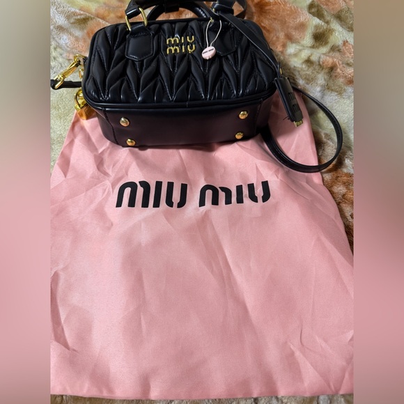 Miu Miu Black Mini Bag with Gold Details - Picture 6 of 6